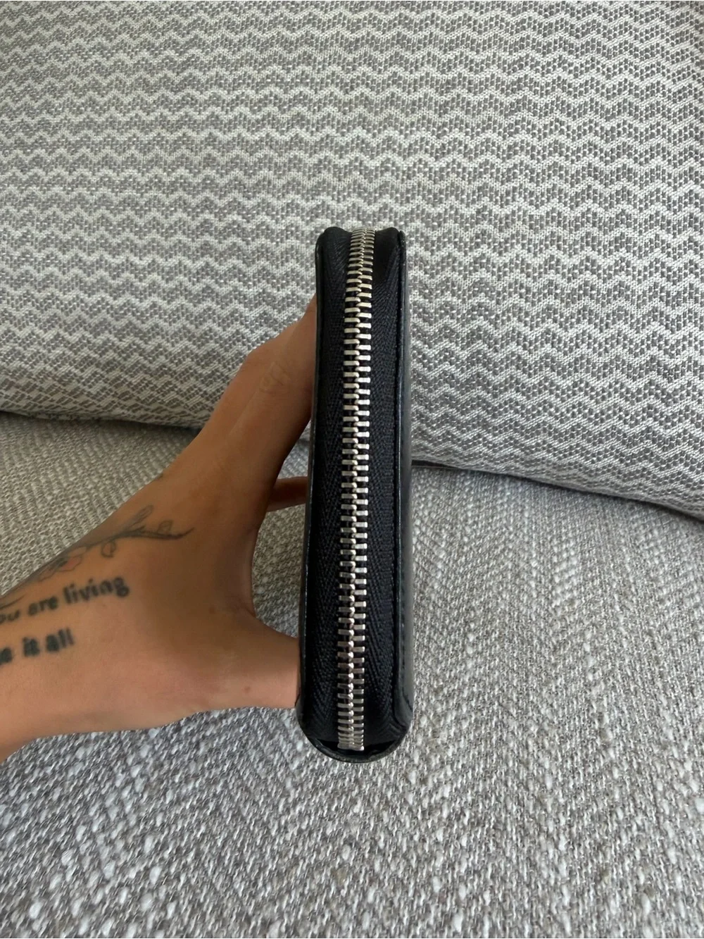 Cartier Panthère Black Leather Zip Around Long Wallet Silver Panthère Hardware